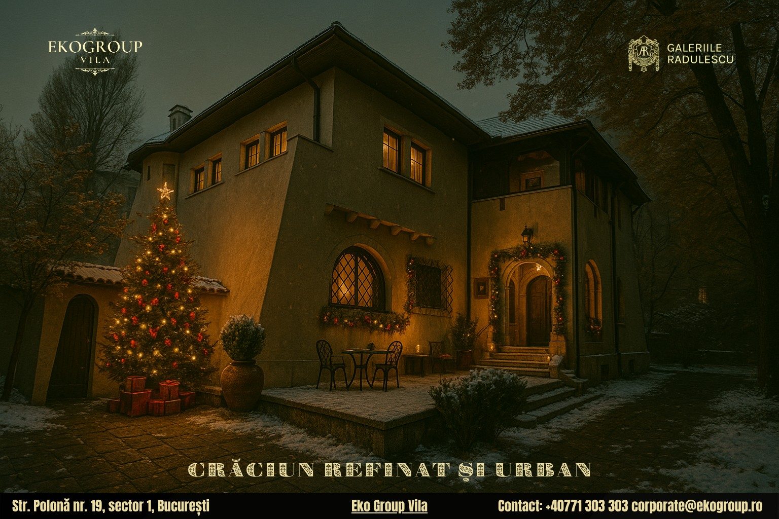 Poveste de Crăciun în inima Bucureștiului: Crăciunul anilor ’30 în fosta Casă Tătărăscu, astăzi Eko Group Vila